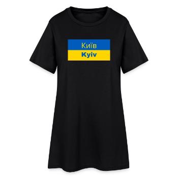 Kyiv City in Cyrillic - Women’s T-Shirt Dress - black - Front