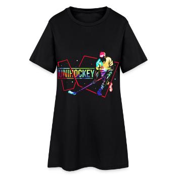Blitzschneller Unihockey Torhüter - Frauen T-Shirt-Kleid - Schwarz - Vorne