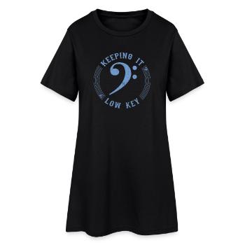 Bassschlüssel Blau - Vintage Musical Symbol - Frauen T-Shirt-Kleid - Schwarz - Vorne