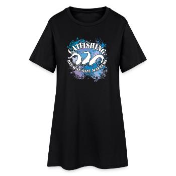 Poisson-chat Wels Waller sur des taches de couleur - Robe T-shirt Femme - noir - Devant
