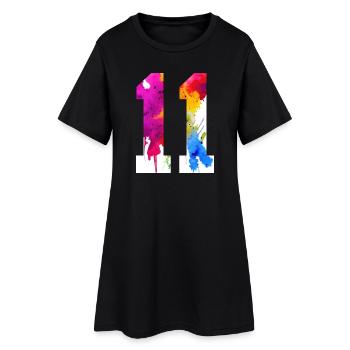 NUMÉRO 11 ANS 11E ANNIVERSAIRE - Robe T-shirt Femme - noir - Devant