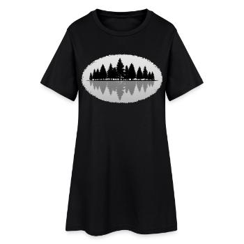 Wald Forest - Frauen T-Shirt-Kleid - Schwarz - Vorne
