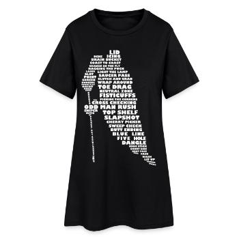 Langue de hockey (Blanc) - Robe T-shirt Femme - noir - Devant