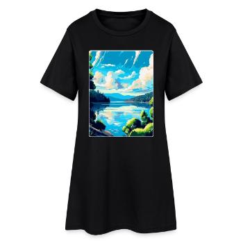 Souvenir de l’affiche de voyage vintage de l’Europe sur le Danube - Robe T-shirt Femme - noir - Devant