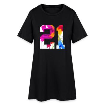 NUMÉRO 21 ANS 21E ANNIVERSAIRE - Robe T-shirt Femme - noir - Devant