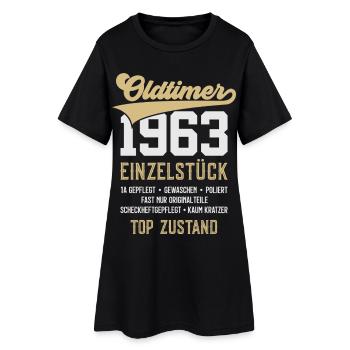 63. GEBURTSTAG OLDTIMER 1963 - Frauen T-Shirt-Kleid - Schwarz - Vorne