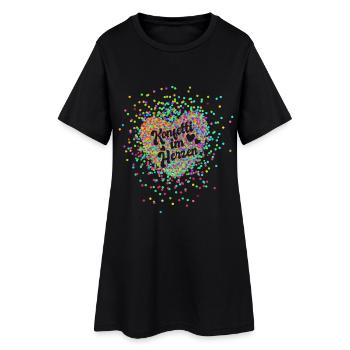 Karneval - Konfetti im Herzen - Fasnacht - Party - Frauen T-Shirt-Kleid - Schwarz - Vorne