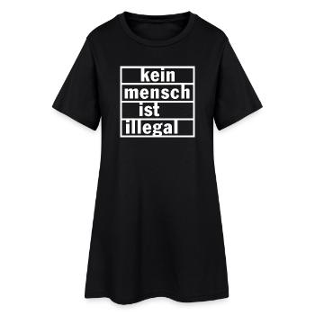 Kein Mensch Ist Illegal - Frauen T-Shirt-Kleid - Schwarz - Vorne