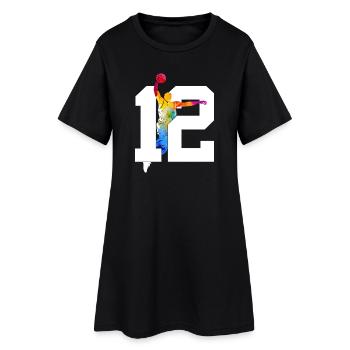 NUMMER 12 BASKETBALL 12. GEBURTSTAG - Frauen T-Shirt-Kleid - Schwarz - Vorne