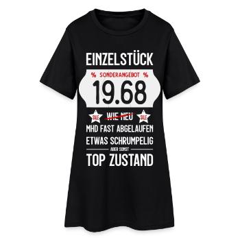 58. GEBURTSTAG 1968 EINZELSTÜCK PREISSCHILD - Frauen T-Shirt-Kleid - Schwarz - Vorne