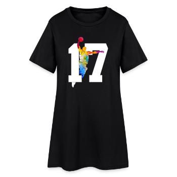 NUMMER 17 BASKETBALL 17. GEBURTSTAG - Frauen T-Shirt-Kleid - Schwarz - Vorne