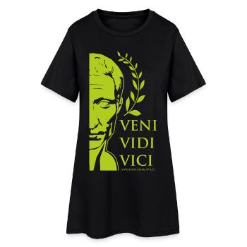 GRÜNER CAESAR - Frauen T-Shirt-Kleid - Schwarz - Vorne