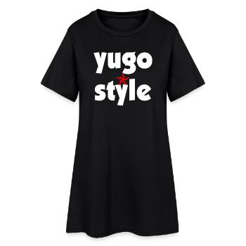 yugo style - Frauen T-Shirt-Kleid - Schwarz - Vorne