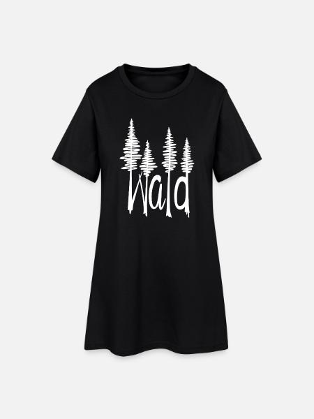 Wald - Frauen T-Shirt-Kleid - Schwarz