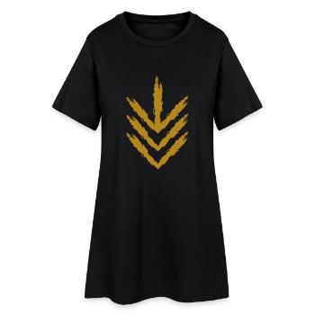 Pfeil nach unten Symbol Gold - Frauen T-Shirt-Kleid - Schwarz - Vorne