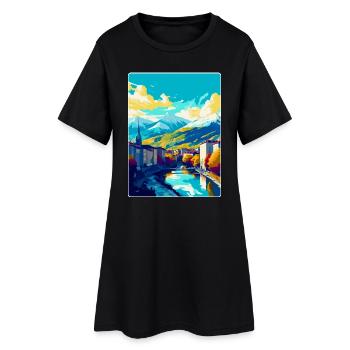 Grenoble France Affiche de voyage vintage Souvenir WPA - Robe T-shirt Femme - noir - Devant