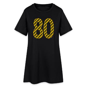 80. 80 YEARS. 80th ANNIVERSARY. 80TH BIRTHDAY. - Women’s T-Shirt Dress - black - Front