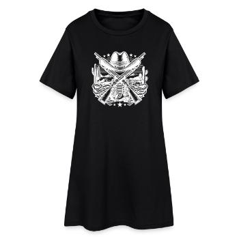 Western Logo 2 - Frauen T-Shirt-Kleid - Schwarz - Vorne