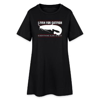 Je pêche le poisson-chat - tout le reste est un appât - Robe T-shirt Femme - noir - Devant