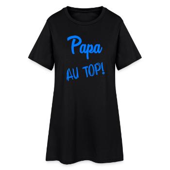 VATERTAG. FROHER VATERTAG. PAPA. ALLES GUTE ZUM GEBURTSTAG. - Frauen T-Shirt-Kleid - Schwarz - Vorne