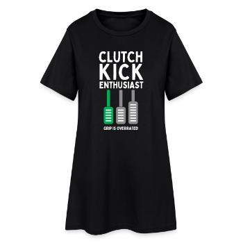 Clutch Kick Enthusiast - Frauen T-Shirt-Kleid - Schwarz - Vorne