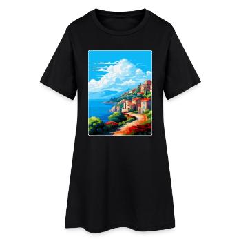 Elba Italien Vintage Reiseplakat Souvenir Souvenir - Frauen T-Shirt-Kleid - Schwarz - Vorne