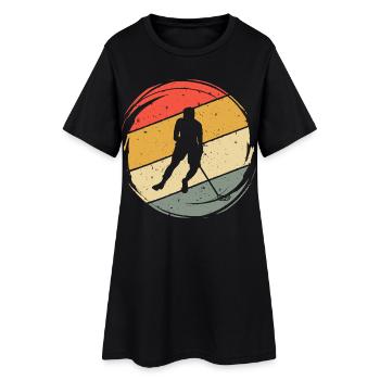 Floorballspieler Unihockey Floorball Spieler - Frauen T-Shirt-Kleid - Schwarz - Vorne