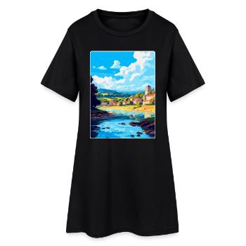 Dordogne France Affiche de voyage vintage Souvenir WPA - Robe T-shirt Femme - noir - Devant