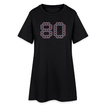 80. 80 ANS. 80e ANNIVERSAIRE. ANNIVERSAIRE 80 ANS. - Robe T-shirt Femme - noir - Devant