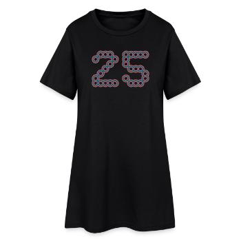 25. 25 ANS. 25e ANNIVERSAIRE. ANNIVERSAIRE 25 ANS. - Robe T-shirt Femme - noir - Devant