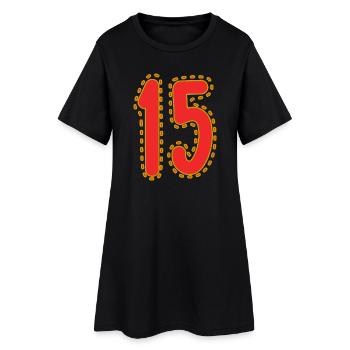 15. 15 ANS. 15e ANNIVERSAIRE. ANNIVERSAIRE 15 ANS. - Robe T-shirt Femme - noir - Devant