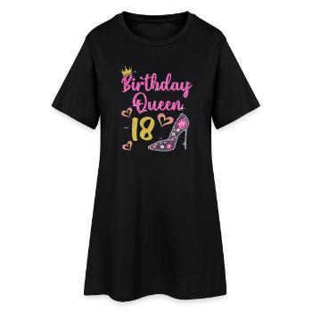 18.Geburtstag Königin 18 Jahre Achtzehn - Frauen T-Shirt-Kleid - Schwarz - Vorne