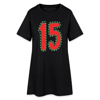 15. 15 ANS. 15e ANNIVERSAIRE. ANNIVERSAIRE 15 ANS. - Robe T-shirt Femme - noir - Devant