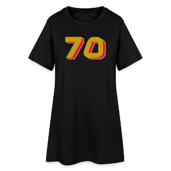 70. 70 JAHRE. 70-JÄHRIGES JUBILÄUM. 70-JÄHRIGES JUBILÄUM. - Frauen T-Shirt-Kleid - Schwarz - Vorne