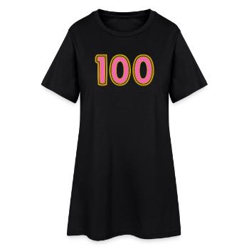 100. 100 ANS. 100e ANNIVERSAIRE. ANNIVERSAIRE 100 - Robe T-shirt Femme - noir - Devant