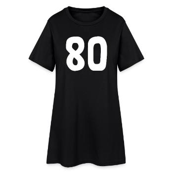 80. 80 YEARS. 80th ANNIVERSARY. 80TH BIRTHDAY. - Women’s T-Shirt Dress - black - Front