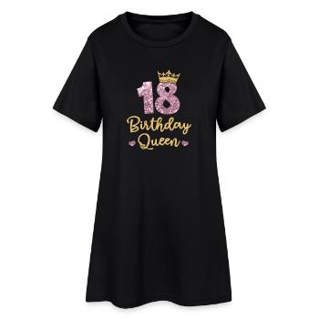 18.Geburtstag Königin 18 Jahre Alt Achtzehn - Frauen T-Shirt-Kleid - Schwarz - Vorne