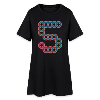 5. 5 ANS. 5e ANNIVERSAIRE. ANNIVERSAIRE 5 ANS - Robe T-shirt Femme - noir - Devant