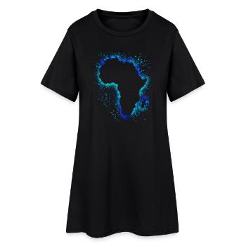 Afrika - Frauen T-Shirt-Kleid - Schwarz - Vorne