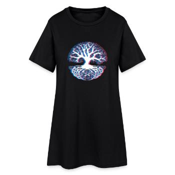 Baum - Frauen T-Shirt-Kleid - Schwarz - Vorne