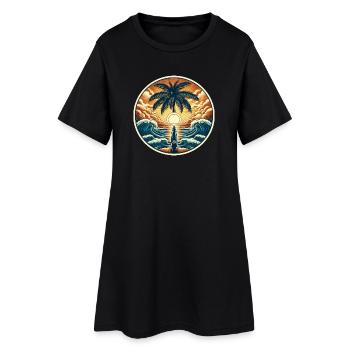 Logo du surfeur - Robe T-shirt Femme - noir - Devant