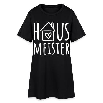 Hausmeister - Frauen T-Shirt-Kleid - Schwarz - Vorne