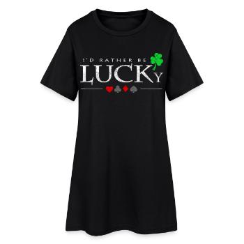 Je serais plutôt chanceux en disant un cadeau de joueur de poker - Robe T-shirt Femme - noir - Devant
