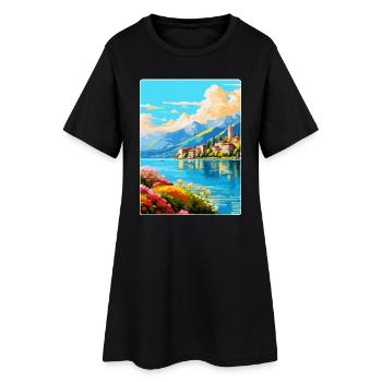 Lac de Côme Italie Affiche de voyage vintage Souvenir WPA - Robe T-shirt Femme - noir - Devant