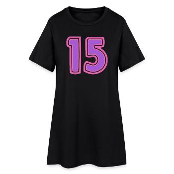 15. 15 ANS. 15e ANNIVERSAIRE. ANNIVERSAIRE 15 ANS. - Robe T-shirt Femme - noir - Devant