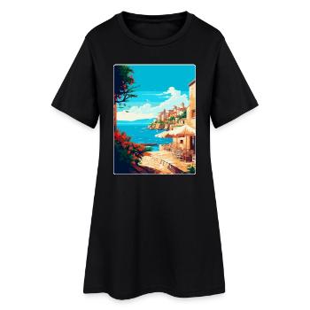 Rhodes Greece Vintage Travel Poster WPA Souvenir - Women’s T-Shirt Dress - black - Front