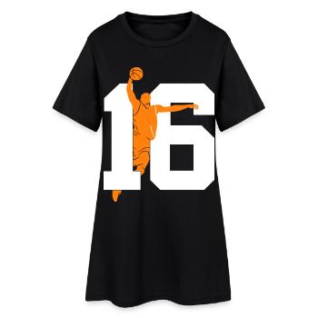 NUMÉRO 16 : 16E ANNIVERSAIRE DE BASKET-BALL - Robe T-shirt Femme - noir - Devant