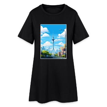 Auckland Neuseeland Neuseeland Vintage Reiseposter WPA - Frauen T-Shirt-Kleid - Schwarz - Vorne