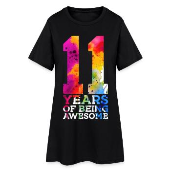 11 ANS D’ÊTRE GÉNIAL 11E ANNIVERSAIRE - Robe T-shirt Femme - noir - Devant