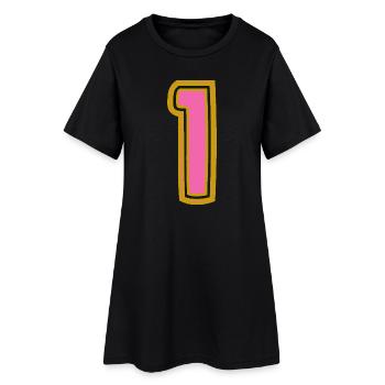 1. 1 JAHR. 1. JAHRESTAG. 1 JAHR GEBURTSTAG - Frauen T-Shirt-Kleid - Schwarz - Vorne